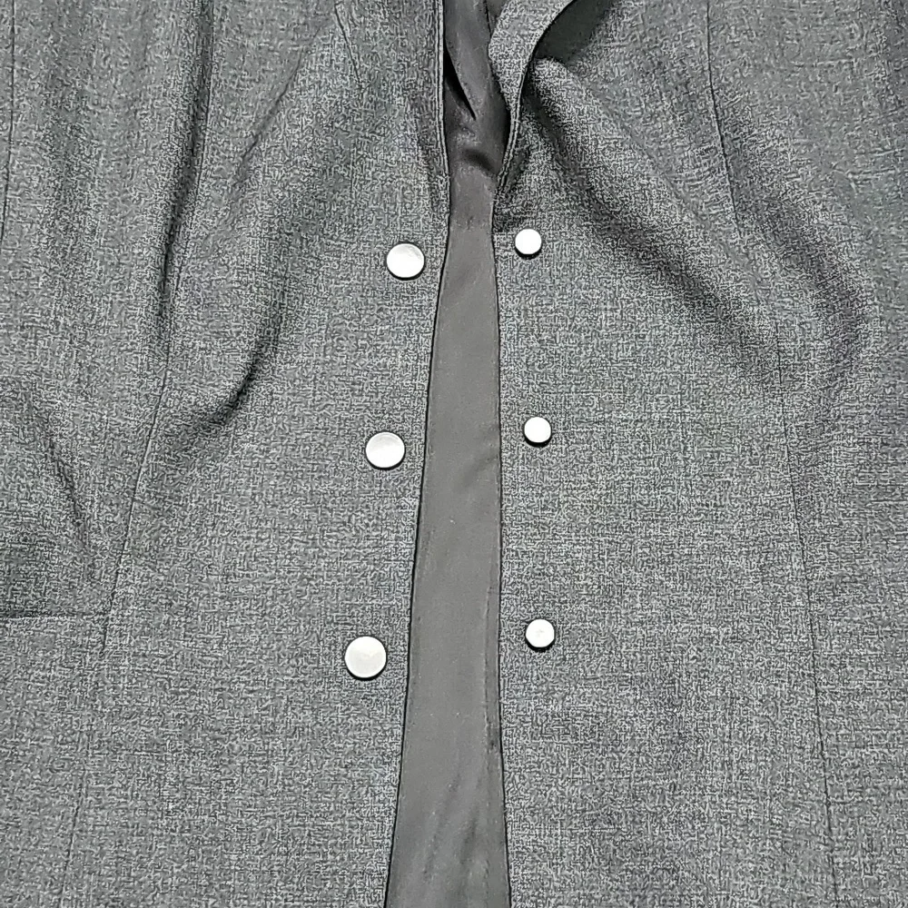 Elie Tahari snap button two-tone gray wool blazer size 8 - Picture 14 of 14